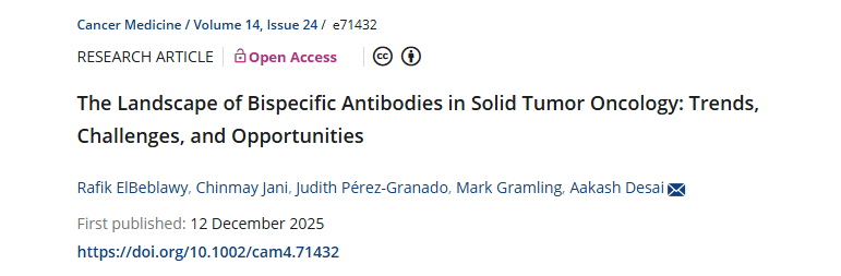 Aakash Desai: The Landscape of Bispecific Antibodies in Solid Tumors 2 Aakash Desai: The Landscape of Bispecific Antibodies in Solid Tumors