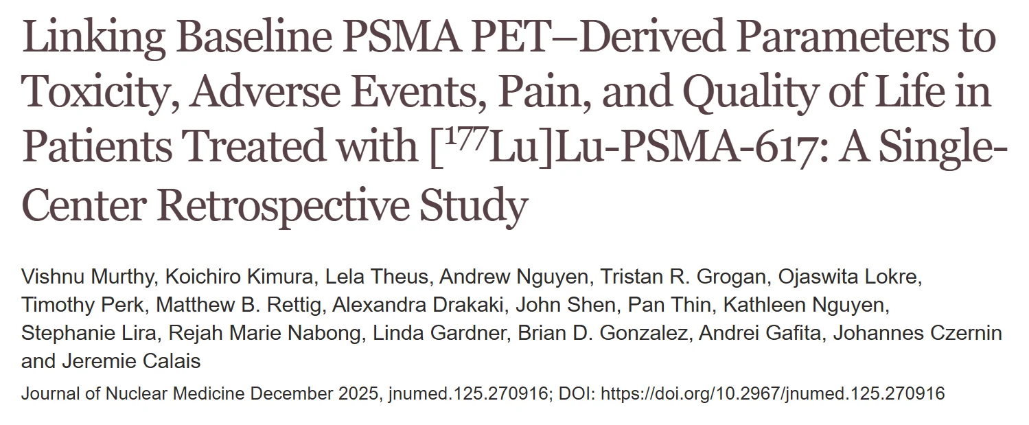 Jeremie Calais: What if PET Imaging Could Help Predict Toxicity Risk under LuPSMA Therapy? 2 Jeremie Calais: What if PET Imaging Could Help Predict Toxicity Risk under LuPSMA Therapy?