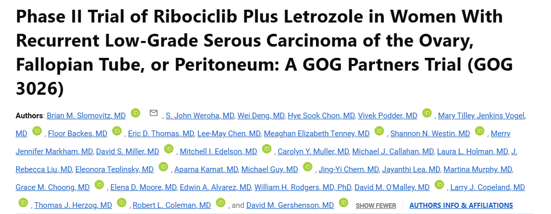 David OMalley: Promising Results From GOG 3026 Trial in Low-Grade Serous Ovarian Cancer 2 GOG 3026