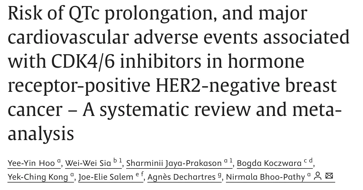Nirmala Bhoo Pathy: The Epidemiological Reality of Cardiovascular Risk With CDK4/6 Inhibitors