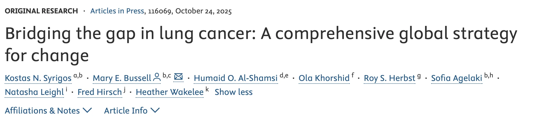 Mary Bussell: A Comprehensive Global Strategy to Transform Lung Cancer Outcomes