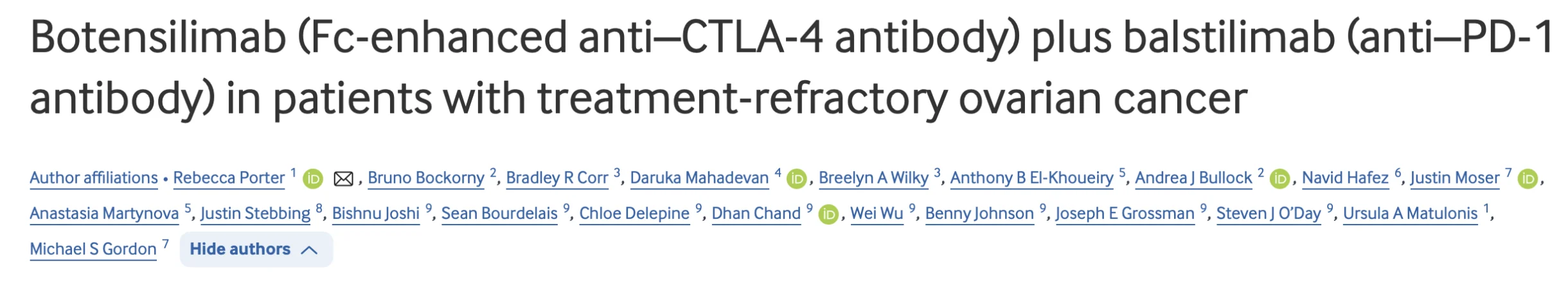 New Data Published in JITC Show BOT+BAL Deliver Durable Responses in Platinum-Refractory Ovarian Cancer - Agenus