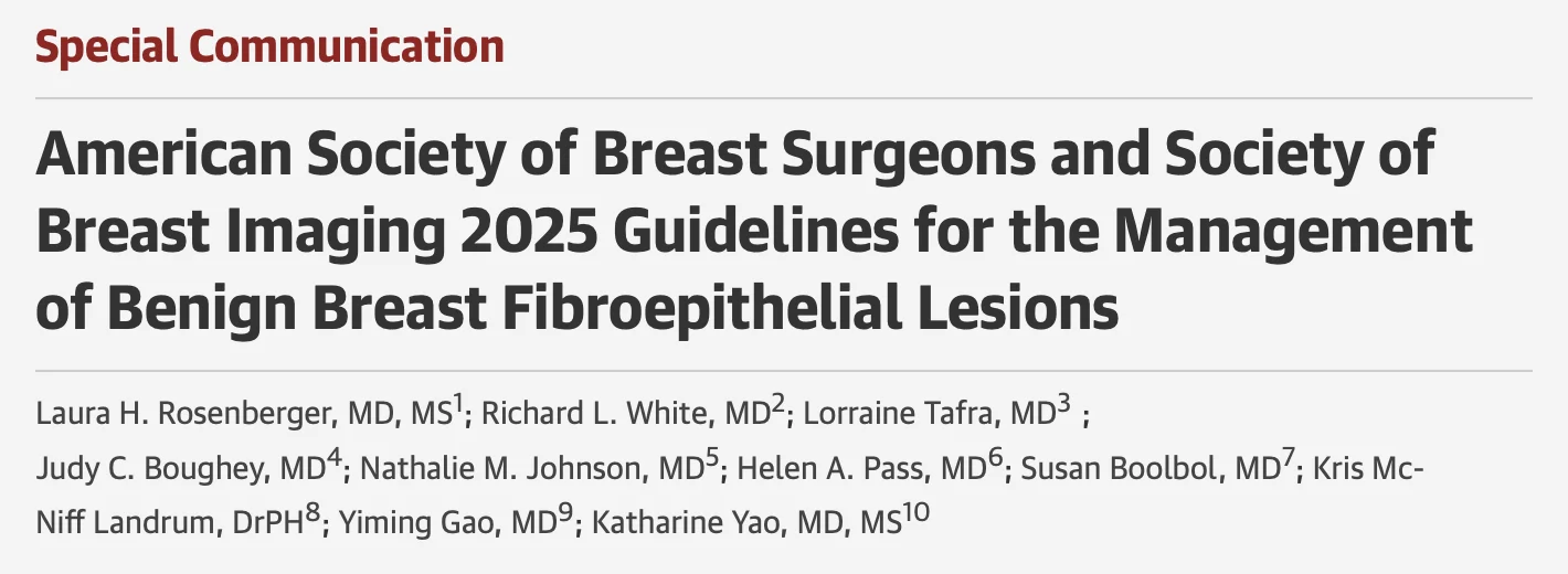 Guidelines for the Management of Benign Breast Fibroepithelial Lesions - JAMA Surgery 2 Guidelines for the Management of Benign Breast Fibroepithelial Lesions - JAMA Surgery