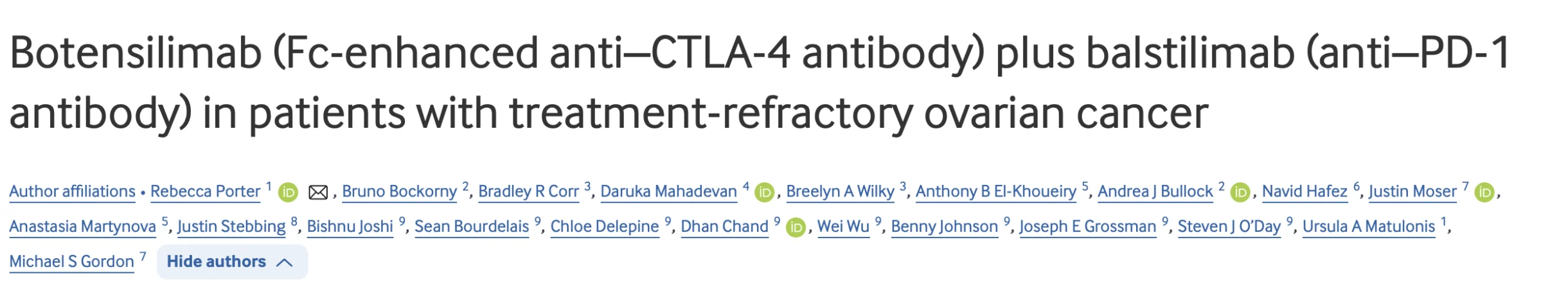 Italiano Antoine: Tertiary Lymphoid Structures as a Predictive Biomarker in Ovarian Cancer