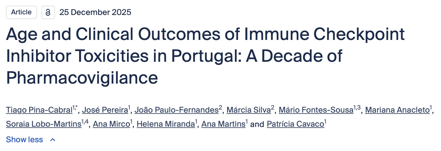 Tiago Pina Cabral: Age and Clinical Outcomes of Immune Checkpoint Inhibitor Toxicities in Portugal