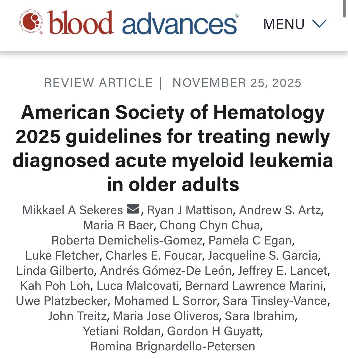 Andres Gomez։ The 2025 ASH Guidelines for Older Adults with AML Are Now Out