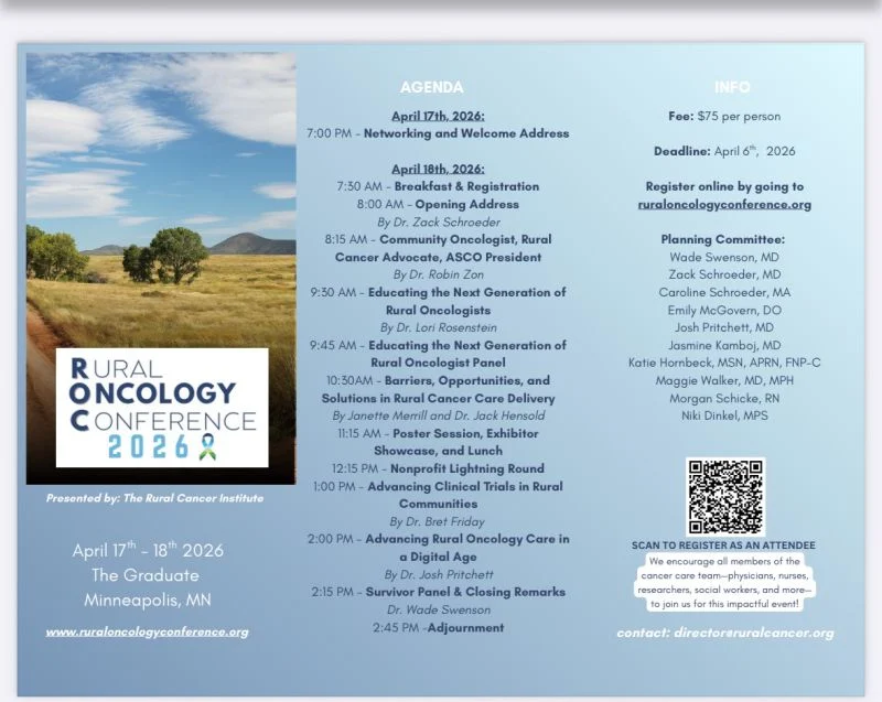 Joanna Metzner-Sadurski: The final schedule of The Rural Oncology Conference 2026