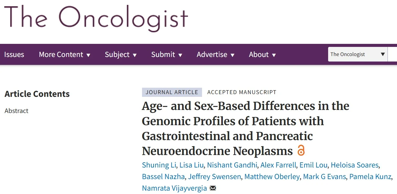 Emil Lou: Genomic Differences in GI and Pancreatic Neuroendocrine Tumors 2 Emil Lou: Genomic Differences in GI and Pancreatic Neuroendocrine Tumors