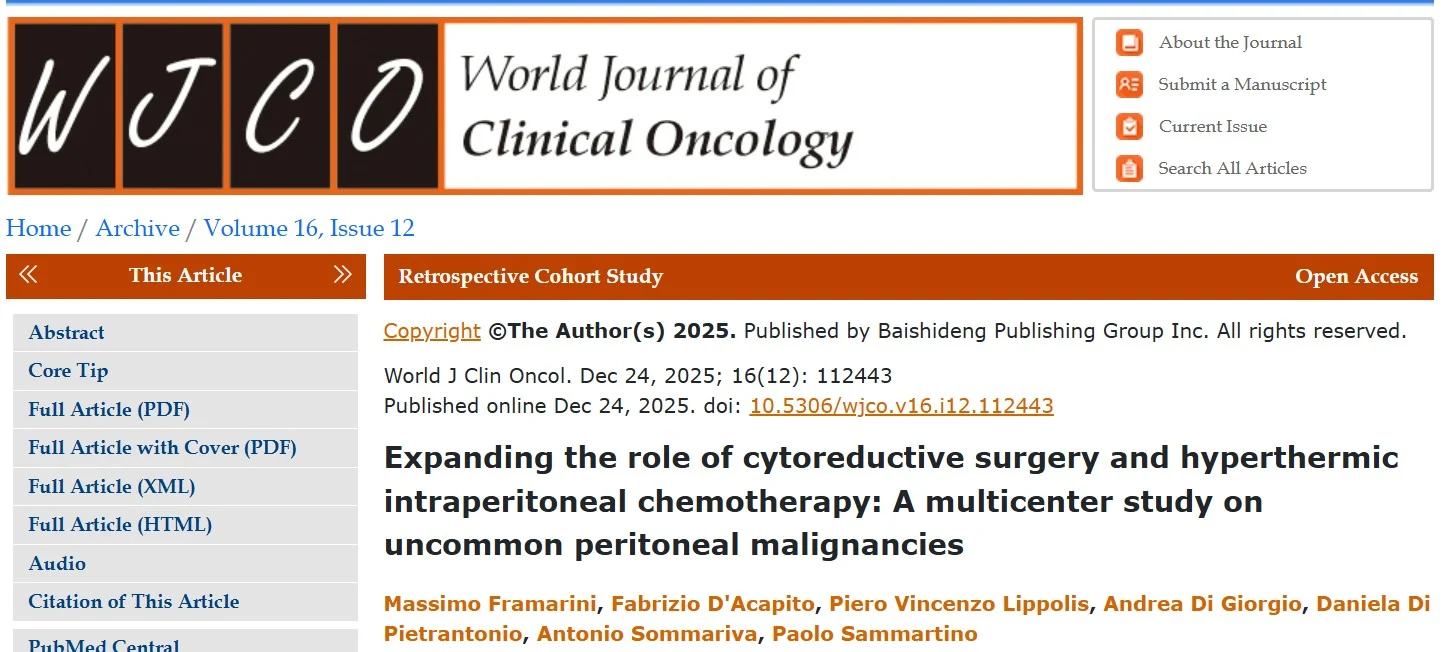 Antonio Sommariva: Selected Surgery and HIPEC Show Promise in Rare Peritoneal Malignancies