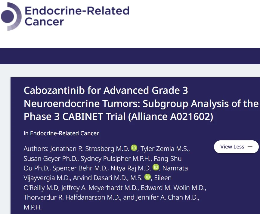Thor Halfdanarson: Cabozantinib Shows PFS and ORR Benefit in Grade 3 Neuroendocrine Tumors