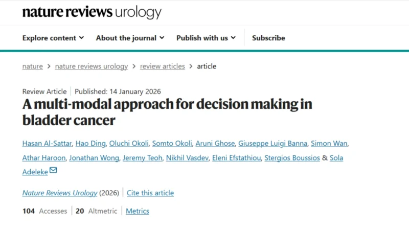Giuseppe Banna: Multimodal Innovation Advances Precision Decision-Making in Bladder Cancer