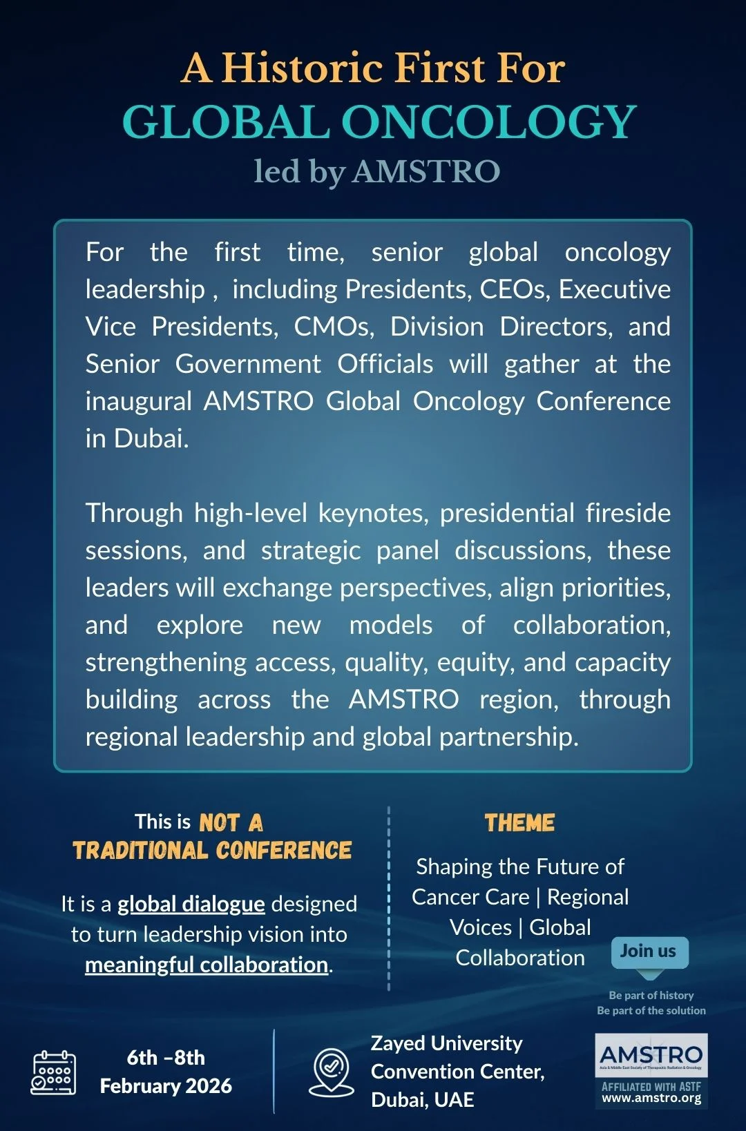 AMSTRO 2026 Global Oncology Conference 2 AMSTRO 2026 Global Oncology Conference