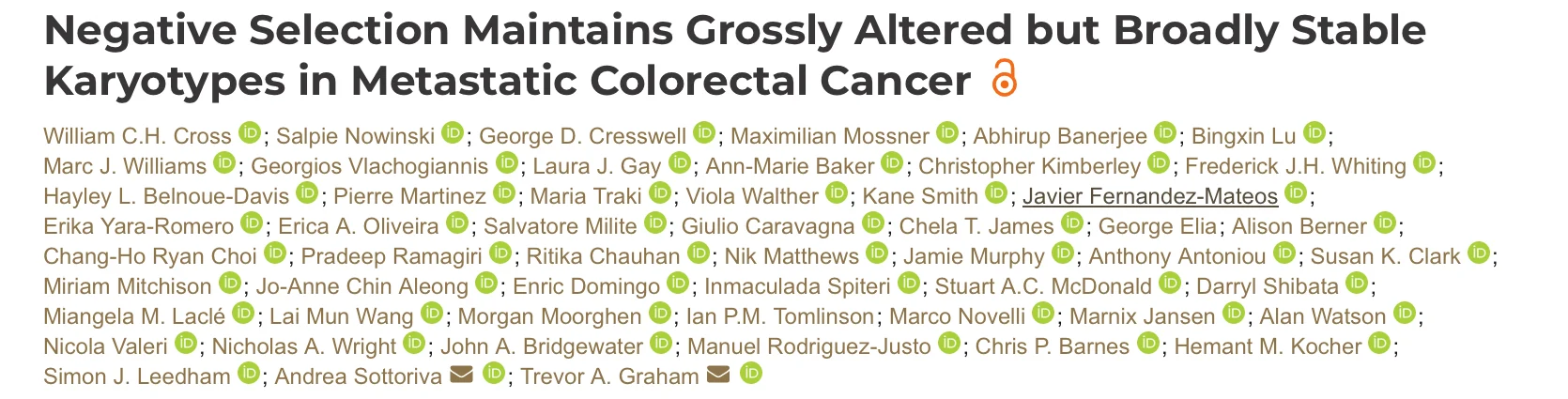 Andrea Sottoriva: How Stable is Chromosomal Instability? 2 Andrea Sottoriva: How Stable is Chromosomal Instability?