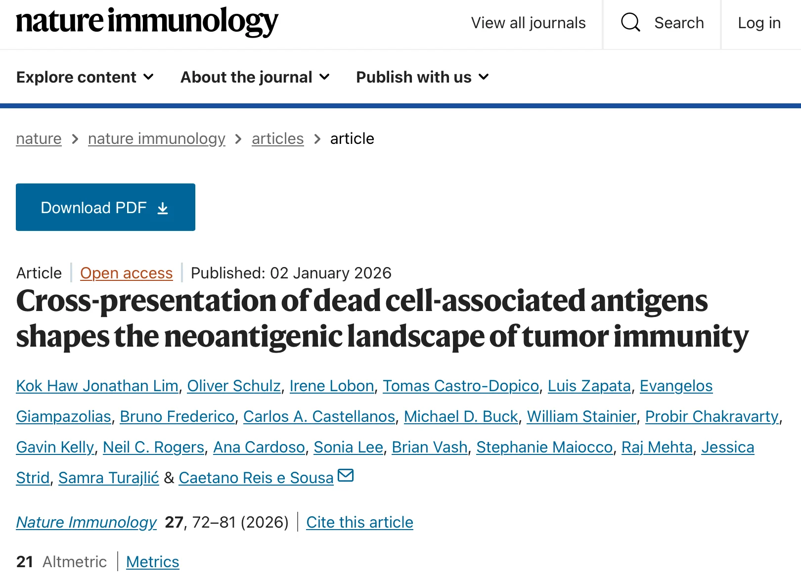 Julie Magarian Blander: Preference for Tethered Neoantigens From F-Actin Proteins for Better Cross-Presentation