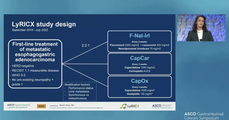 LyRiCX Trial Results at ASCO GI 2026: Liposomal irinotecan, carboplatin or oxaliplatin with or without Nivolumab in the 1L treatment of Metastatic Esophagogastric Adenocarcinoma 2 LyRiCX trial results