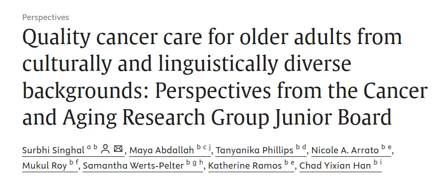 Mukul Roy: Quality Cancer Care for Older Adults From Culturally and Linguistically Diverse Backgrounds