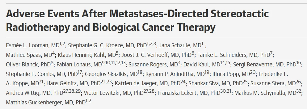Matthias Guckenberger: Adverse Events After Metastases-Directed Stereotactic Radiotherapy