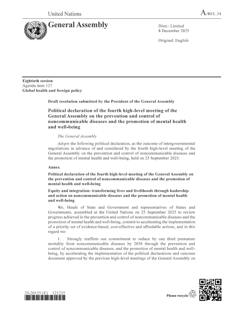 Hedley Lewis: UN Political Declaration Sets 60% Global Childhood Cancer Survival Target by 2030