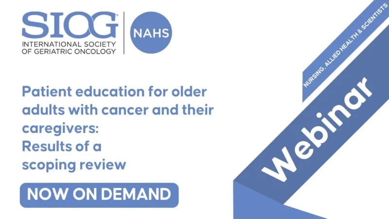 Patient Education for older Adults with Cancer and Their Caregivers: Results of a Scoping Review – SIOG