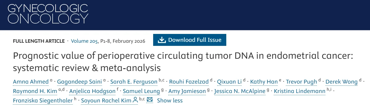 Kristina Lindemann: The Prognostic Value of Preoperative ctDNA Assessment in Endometrial Cancer