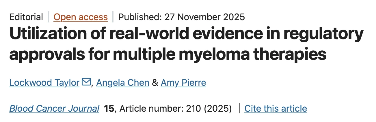 Zhaohui Su: Growing Role of Real-World Evidence in Regulatory Approvals for Multiple Myeloma