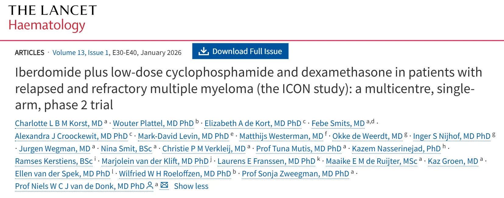 Myeloma Paper of the Day, January 4th, Suggested by Robert Orlowski
