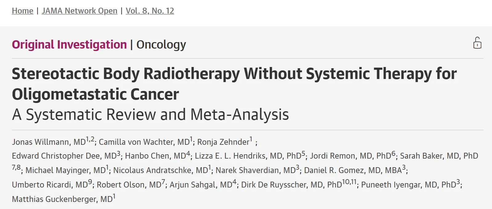 Nieves Martinez Lago: SBRT in Oligometastatic Cancer