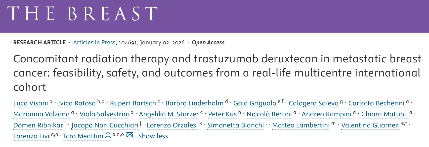 Elisabetta Bonzano: Real-World Evidence Supporting Concurrent T-DXd and Radiation Therapy in mBC 2 Elisabetta Bonzano: Real-World Evidence Supporting Concurrent T-DXd and Radiation Therapy in mBC
