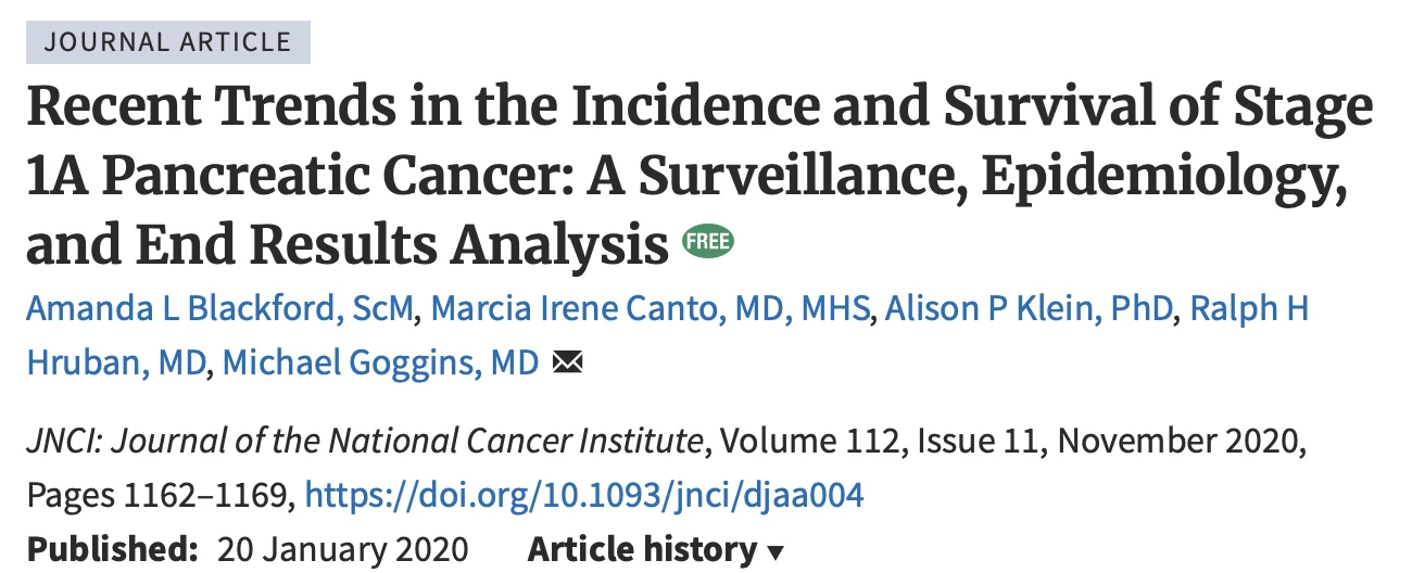 Anirban Maitra: Retrospective Data on Early Stage Pancreatic Cancer in the USA and 5-year Survival Rates