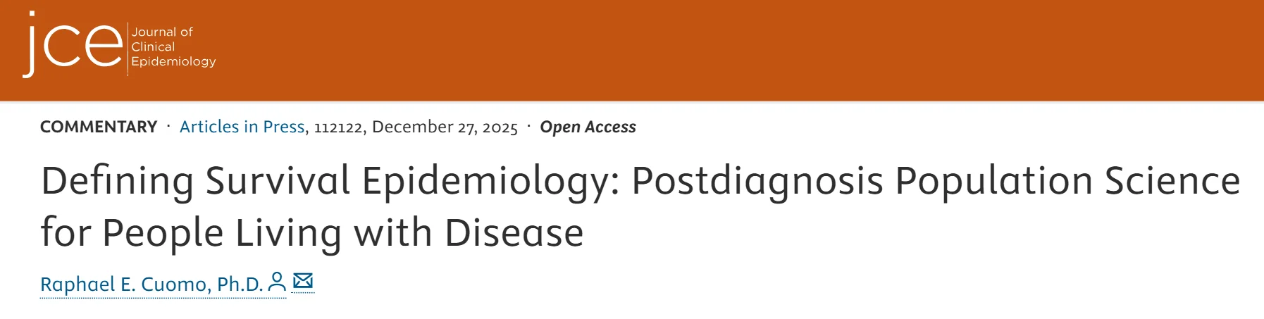 Father of Survival Epidemiology Raphael Cuomo Outlines Core Principles of the Field