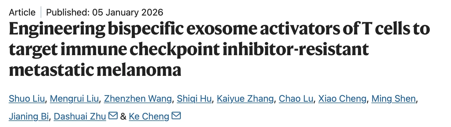 Ke Cheng: Impactful Study Showcasing the Power of Engineered Exosomes to Overcome Immunotherapy Resistance