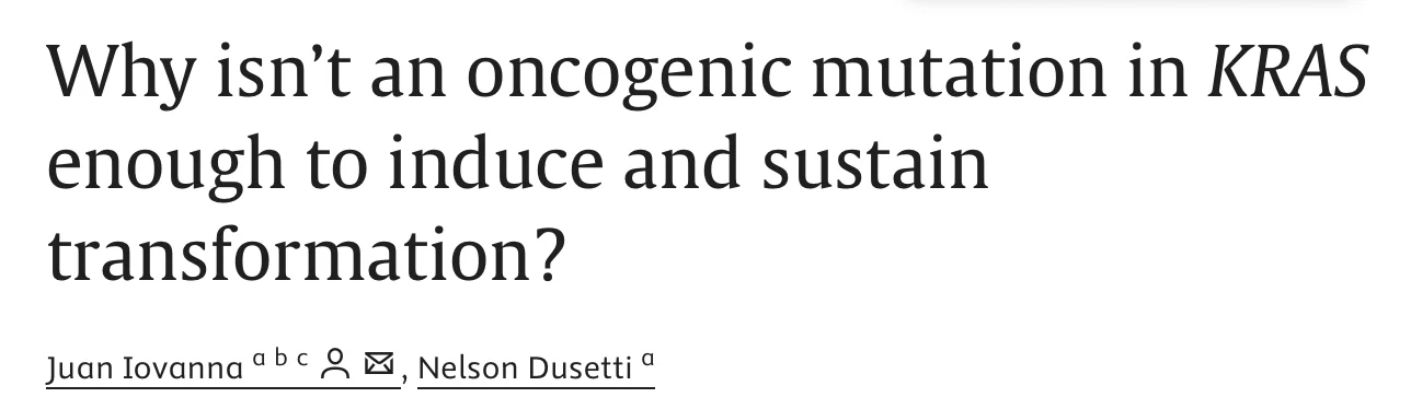 Nelson Dusetti: Why Oncogenic KRAS Alone Is Not Sufficient to Drive Pancreatic Cancer?