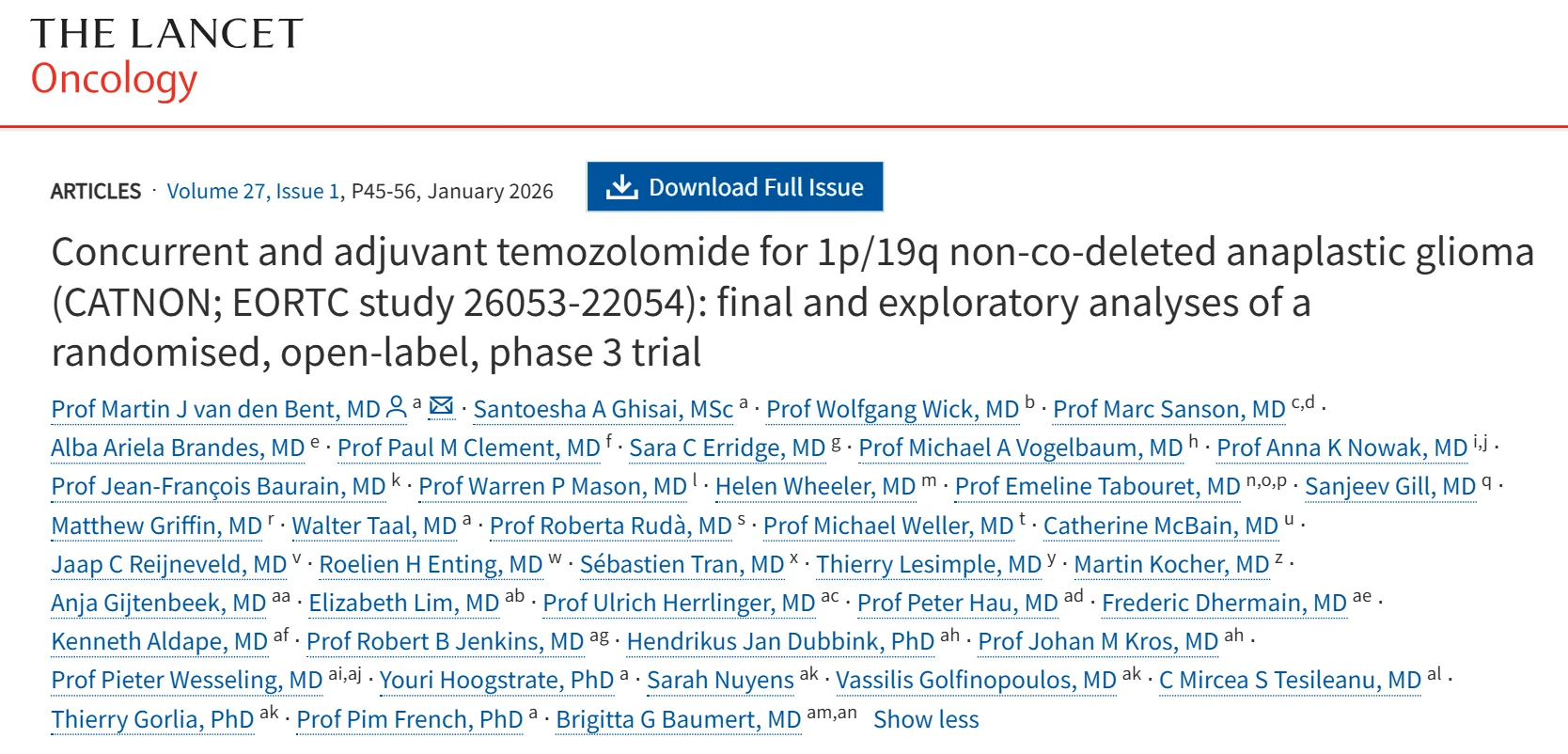 Paul Brown: Final Update - CATNON Non-Co-Deleted Anaplastic Glioma