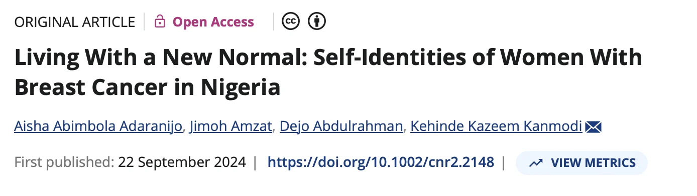 The Unseen Battle: Identity, Faith, and Breast Cancer in Nigeria - Cephas Health Research Initiative 3 The Unseen Battle: Identity, Faith, and Breast Cancer in Nigeria - Cephas Health Research Initiative