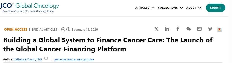 Katherine Van Loon: Launch of the Global Cancer Financing Platform