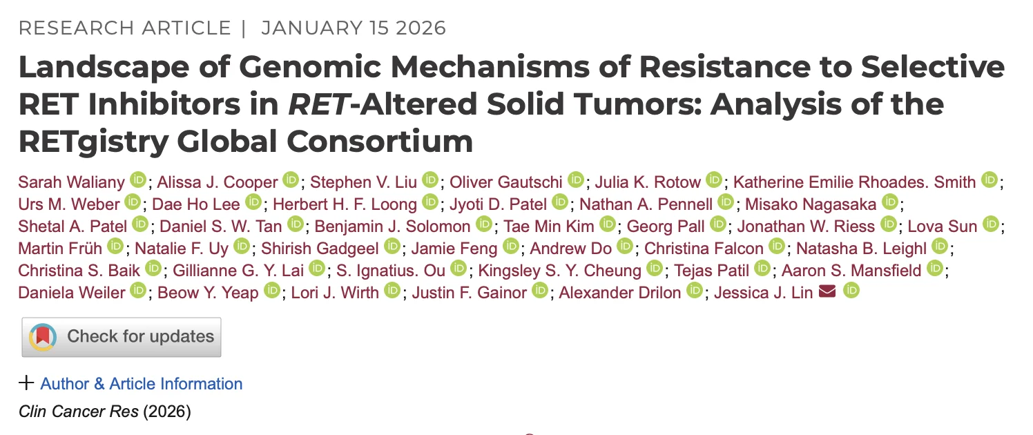 Stephen V Liu: Insights on Acquired Resistance Mechanisms to Selective RET Inhibitors in NSCLC