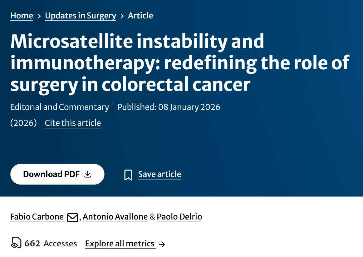 Fabio Carbone: Microsatellite Instability, Immunotherapy, and the Future of Colorectal Cancer Surgery