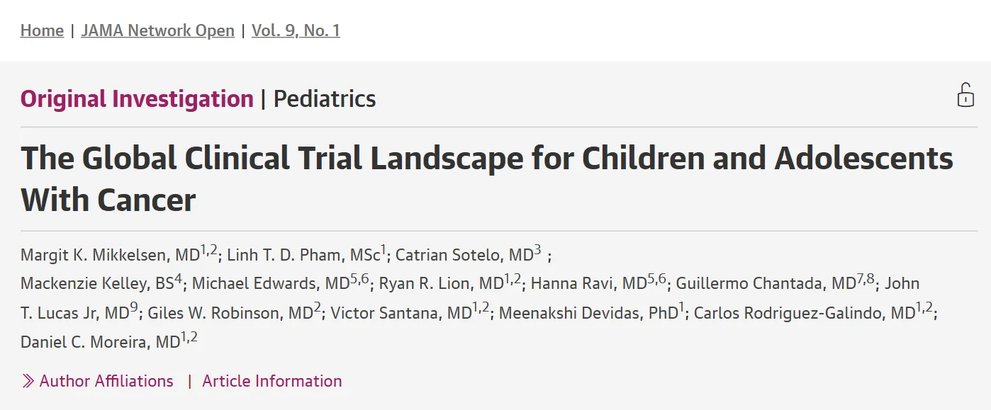 Ryan R. Lion: The Global Clinical Trial Landscape for Children and Adolescents With Cancer