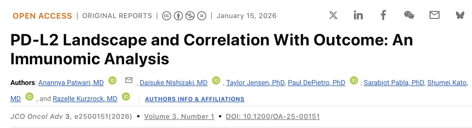 Razelle Kurzrock: High PD-L2 RNA Correlates With Longer Survival After Anti-PD-1 Immunotherapy