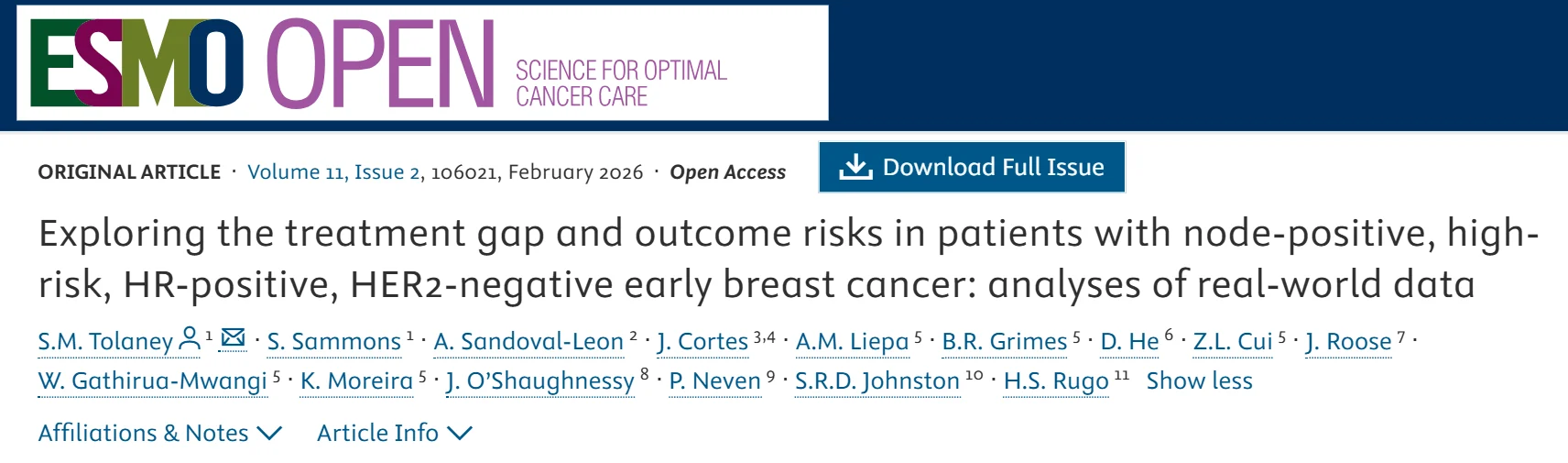 Hope Rugo: Important RWD for Early Breast Cancer, as Well as Outcome for N1 Disease 2 Hope Rugo: Important RWD for Early Breast Cancer, as Well as Outcome for N1 Disease