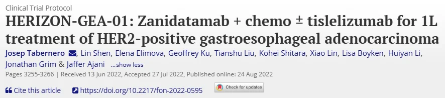 Emil Lou: HERIZON-GEA-01 Trial - Zanidatamab in HER2-Positive GEA