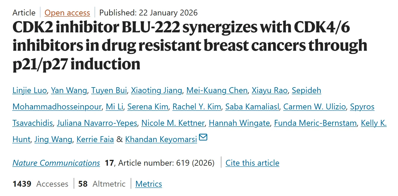 E. Shyam P. Reddy: A Powerful Strategy to Overcome Drug Resistance in Breast Cancer