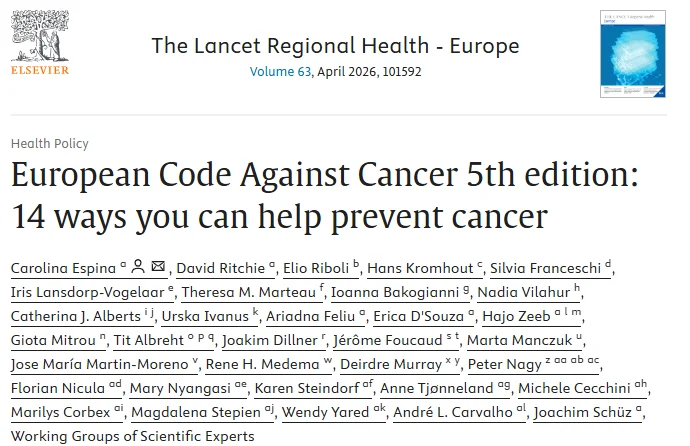 Carolina Espina: 5th Edition of European Code Against Cancer Continues Delivering Its Outputs