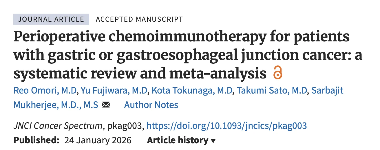 Sarbajit Mukherjee: Who Truly Benefits from Perioperative Immunotherapy in Gastric and GEJ Cancer? 2 Sarbajit Mukherjee: Who Truly Benefits from Perioperative Immunotherapy in Gastric and GEJ Cancer?
