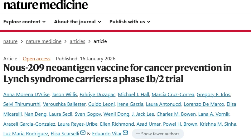Mali Barbi on Neoantigen Vaccination for Cancer Prevention in Lynch Syndrome