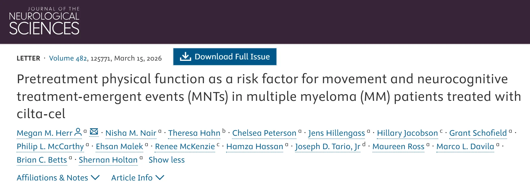 Myeloma Paper of the Day, January 31st, Suggested by Robert Orlowski