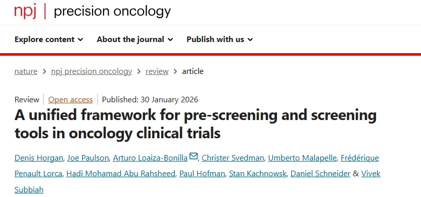 Arturo Loaiza-Bonilla: Unified Framework for Oncology Clinical Trial Pre-Screening and Screening