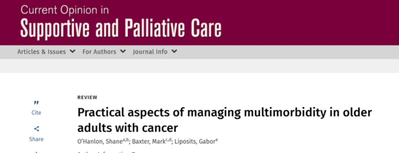 Shane O’Hanlon: Managing Multimorbidity in Older People with Cancer