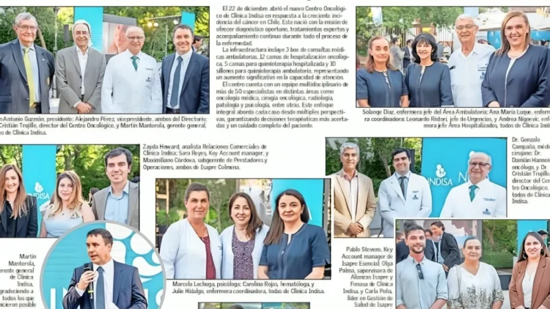 Indisa Clinic Inaugurated Oncology Center for Comprehensive Cancer Treatment – Vida de El Mercurio