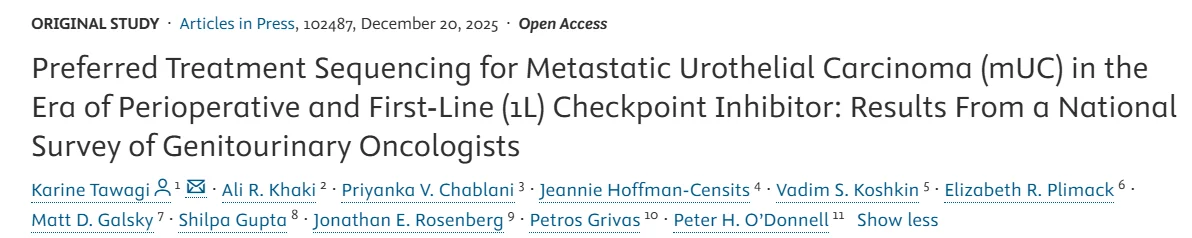 Karine Tawagi: Preferred Treatment Sequencing for Metastatic Urothelial Carcinoma